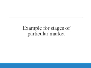 Example for stages of
particular market
 