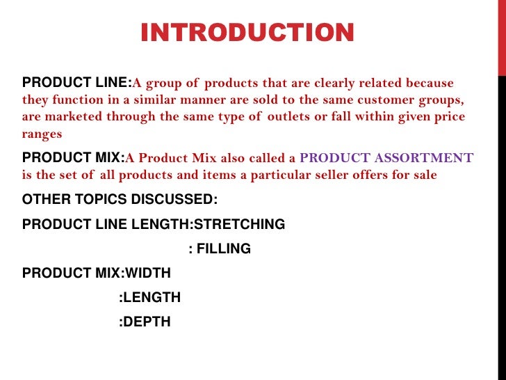 Nestle Product Mix Chart