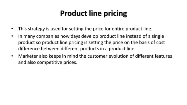 Product Line Pricing