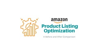 Product Listing
Optimization
A Before and After Comparison
 