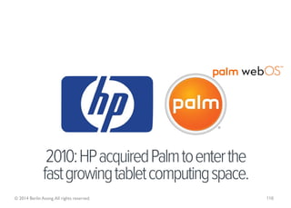 2010: HP acquired Palm to enter the
               fast growing tablet computing space.
© 2014 Berlin Asong. All rights re...