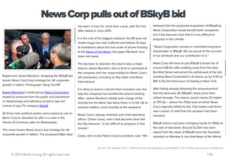 News Corp pulls out of BSkyB bid




                                            Source: The Guardian (2011). Retrieved fr...