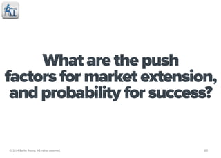 What are the push
factors for market extension,
 and probability for success?


© 2014 Berlin Asong. All rights reserved. ...