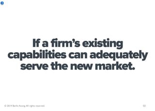 3




           If a firm’s existing
       capabilities can adequately
         serve the new market.

    © 2014 Berlin...