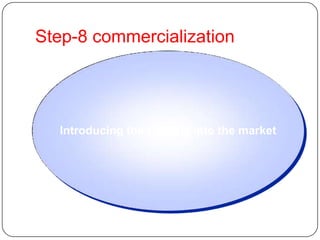 Step-8 commercialization




  Introducing the product into the market
 