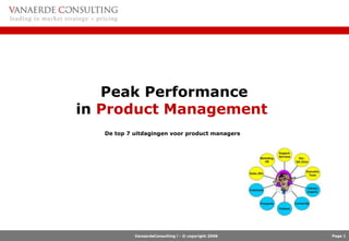 Peak Performance in Product Management De top 7 uitdagingen voor product managers 