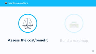83
Prioritizing solutions
Build a roadmapAssess the cost/benefit
 