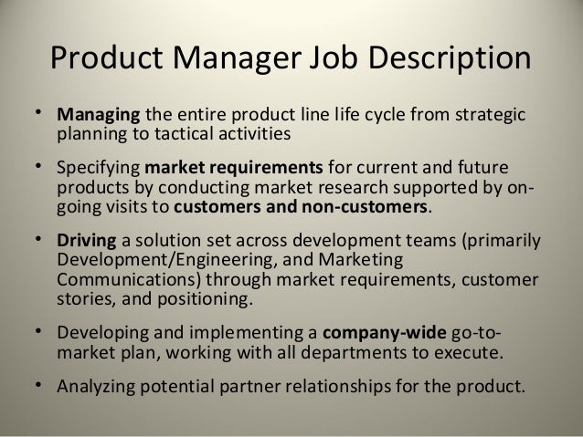 product development manager job description