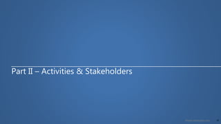 12©www.dhirenjani.com
Part II – Activities & Stakeholders
 