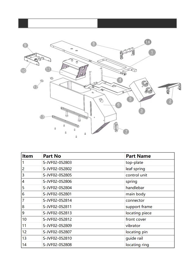 SJVF02 SMT vibe feeder Operation manual for JUKI RS1