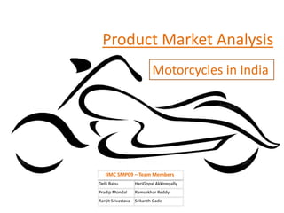 Product Market Analysis
Motorcycles in India
 