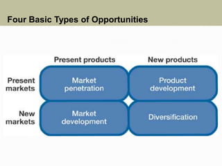 Four Basic Types of Opportunities
 