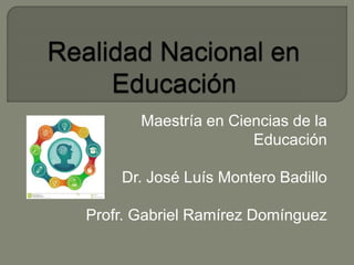 Maestría en Ciencias de la
Educación
Dr. José Luís Montero Badillo
Profr. Gabriel Ramírez Domínguez
 