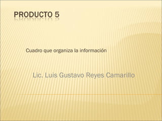 Cuadro que organiza la información Lic. Luis Gustavo Reyes Camarillo 
