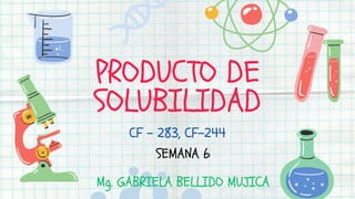 PRODUCTO DE
SOLUBILIDAD
CF - 283, CF-244
SEMANA 6
Mg. GABRIELA BELLIDO MUJICA
 