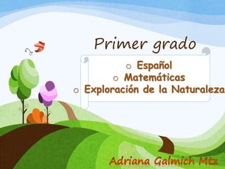 Primer grado
o Español
o Matemáticas
o Exploración de la Naturaleza
 