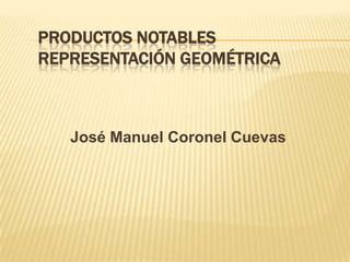 PRODUCTOS NOTABLESRepresentación Geométrica José Manuel Coronel Cuevas  
