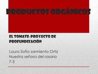 Productos orgánicos


El tomate-proyecto de
Profundización

Laura Sofía sarmiento Ortiz
Nuestra señora del rosario
7-3
 