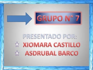 GRUPO N° 7 PRESENTADO POR: XIOMARA CASTILLO ASDRUBAL BARCO  