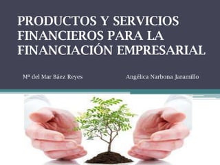 PRODUCTOS Y SERVICIOS
FINANCIEROS PARA LA
FINANCIACIÓN EMPRESARIAL
Mª del Mar Báez Reyes

Angélica Narbona Jaramillo

 