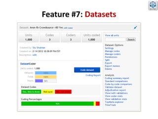 Feature #7: Datasets
 
