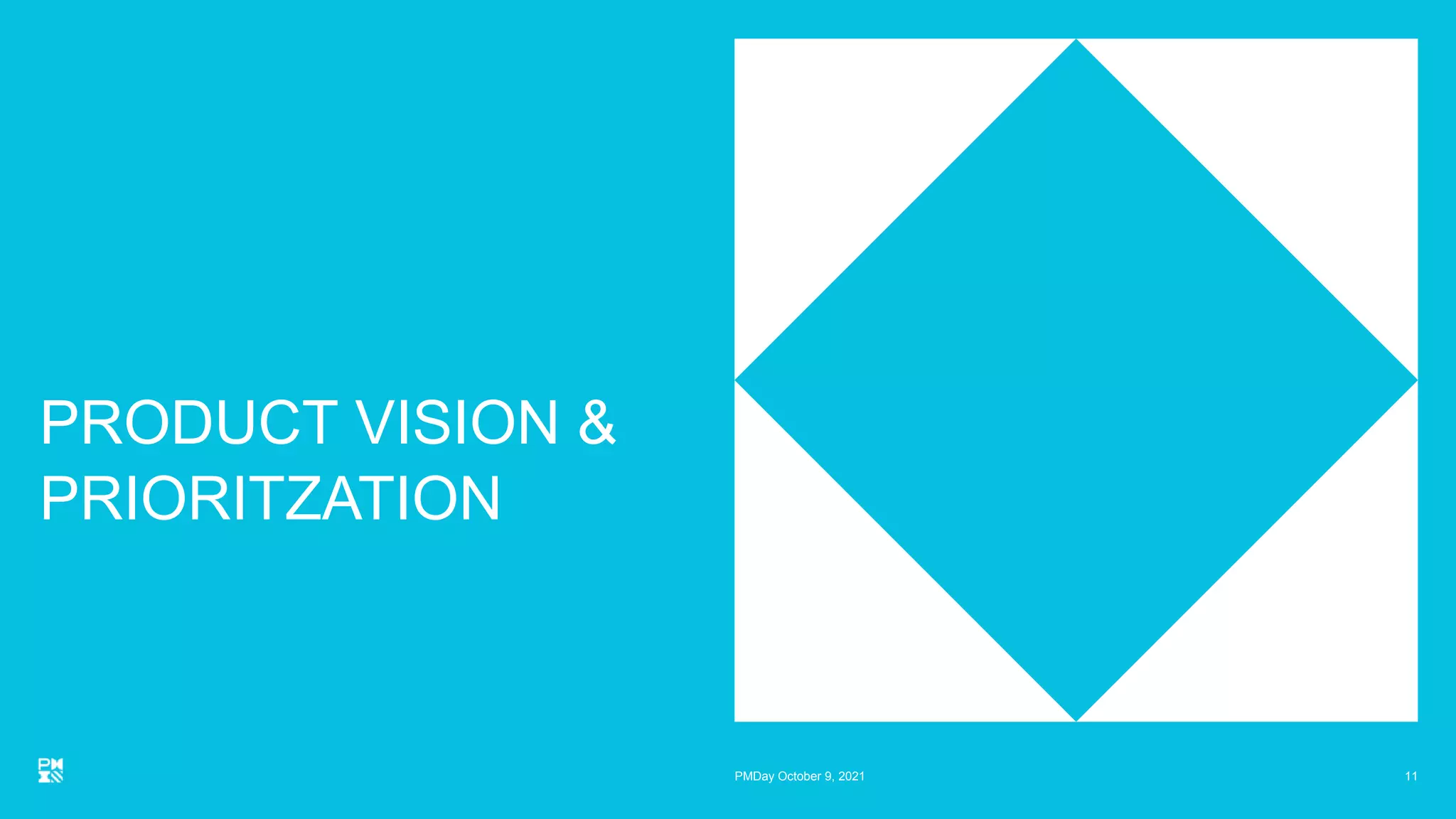 PRODUCT VISION &
PRIORITZATION
11
PMDay October 9, 2021
 