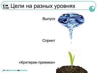 Цели на разных уровнях

                 Выпуск




                 Спринт




      «Критерии приемки»

©
 