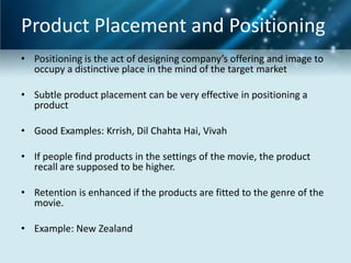Product palcement in movies, tv shows, songs | PPTX