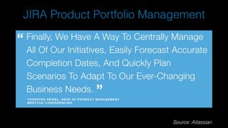 JIRA Product Portfolio Management
Source: Atlassian
 