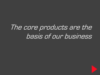 The core products are the
     basis of our business
 