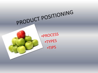 PRODUCT POSITIONING ,[object Object]