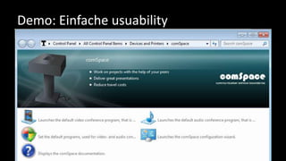 Fokus auf UsuabilityDemo: Einfache usuability