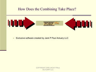 This Information Is Customized To The ClientCLIENT PROFILE:Appropriate for singles or couples - currently my product handles those 65 and over; soon the ages will be expanded to 55 and overMy product is currently suitable for insurable individuals; soon uninsurable individuals will be addedPLAN OF CARE:A plan of care, in which, after discussions between the client and the financial planning professional, will identify the cost of care and the caretakers (i.e., actual home caretakers, assisted living/nursing home facilities, etc.) in the event home care, assisted living or nursing home  care is needed.  This will include a decision as to whether the spouse or other unpaid person will take care of the client before  paid care is needed.  Note that average costs can always be substituted if desired for the plan of care.  The costs of this plan of care will be incorporated into the projectionCOPYRIGHT 2009 JACK P PAUL ACTUARY LLC