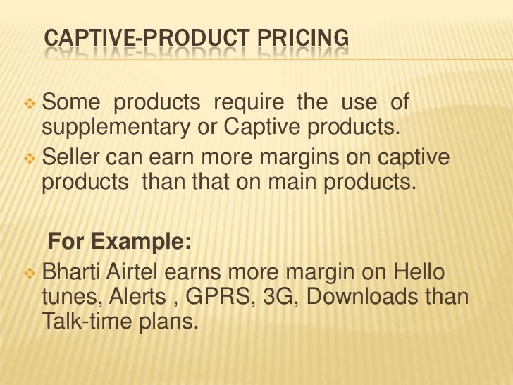 Product pricing mix
