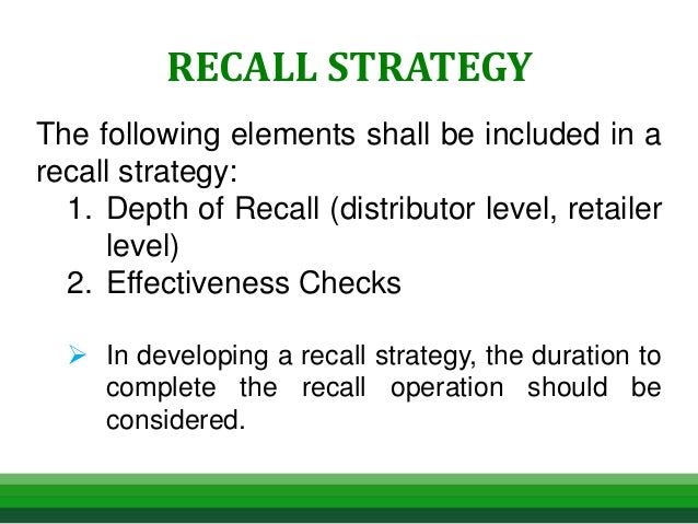 Product recall overview