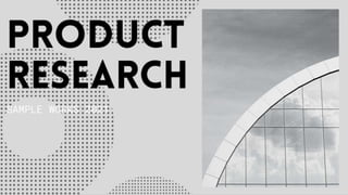 Product Research Presentation Ppt