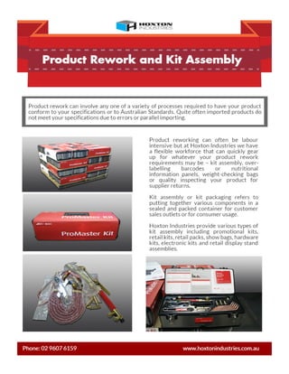 Product rework and kit assembly