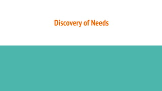 Discovery of Needs
 