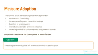 Measure Adoption
Disruptions occur at the convergence of multiple factors
• Affordability of technology
• Increasing perfo...