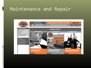 Maintenance and Repair
 