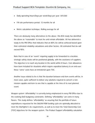 DoD Joint Weapons System Product Support Business Case Analysis Example ...
