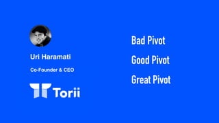 Uri Haramati
Co-Founder & CEO
Bad Pivot
Good Pivot
Great Pivot
 