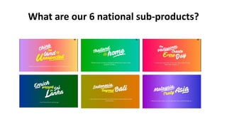 What are our 6 national sub-products?
 