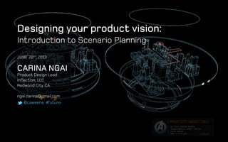 @caweena #future
Designing your product vision:
Introduction to Scenario Planning
Carina Ngai
Product Design Lead
Inflection, LLC
Redwood City, CA
ngai.carina@gmail.com
@caweena #future
june 20th
, 2013
 