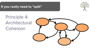 Principle 4:
Architectural
Cohesion
If you really need to “split”
 