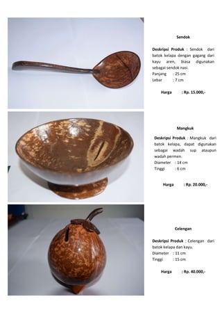 Produk kerajinan batok kelapa