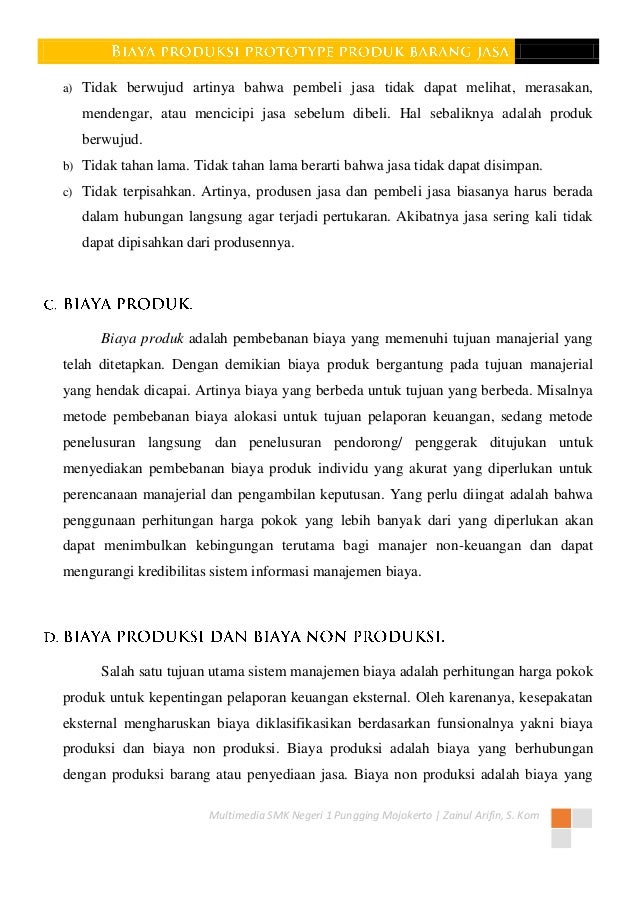 Produk Kreatif Dan Kewirausahaan Biaya Produksi Prototype Produk Bara