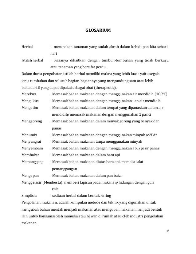 Produksi Makanan dan Minuman Herbal