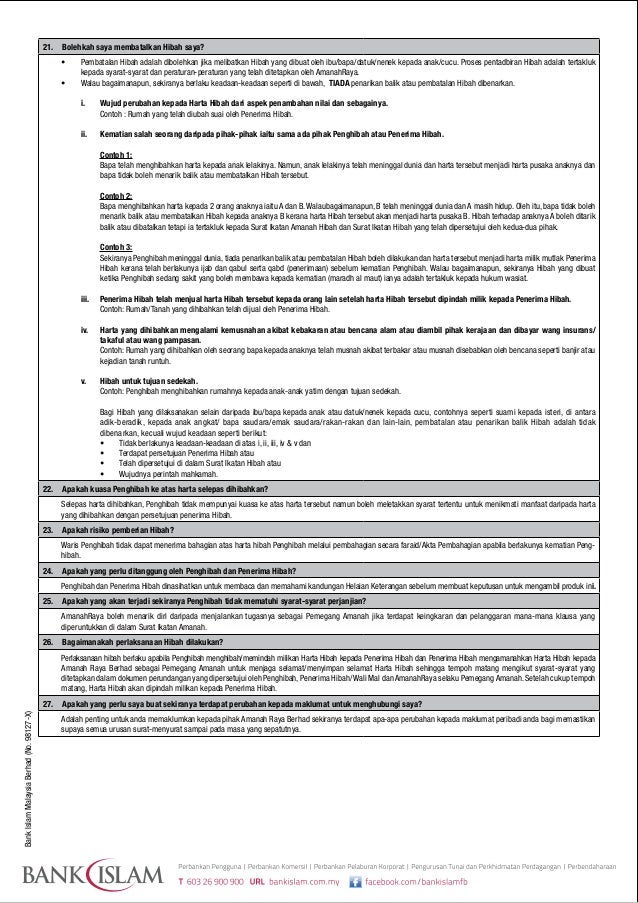 Sample Hibah Agreement Malaysia