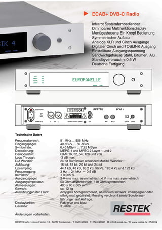 Produktblatt RESTEK ECAB+